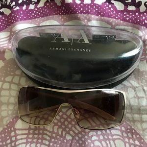 Armani Exchange Gold/ White Sunglasses